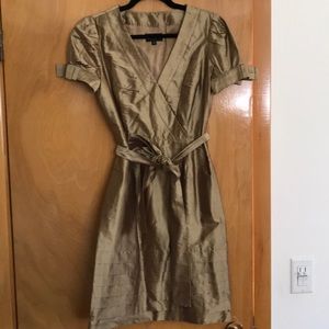 Gold silk shani dress size 4
